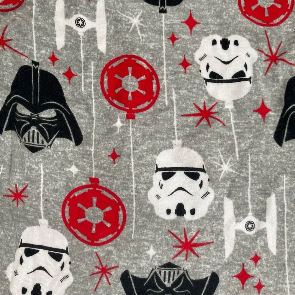 Star Wars Holiday Pajama Set Youth Size 12 Darth Vader Storm Trooper Red Black